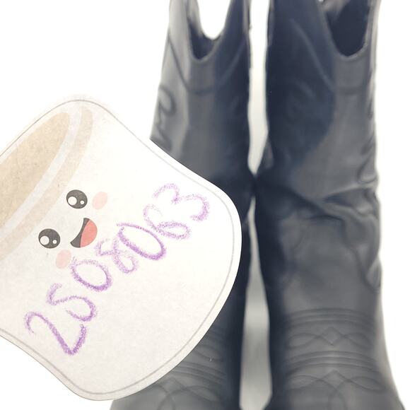 Steve Madden Ladies Western Boot Black Leather embroidered women's Size 10 - Picture 8 of 9